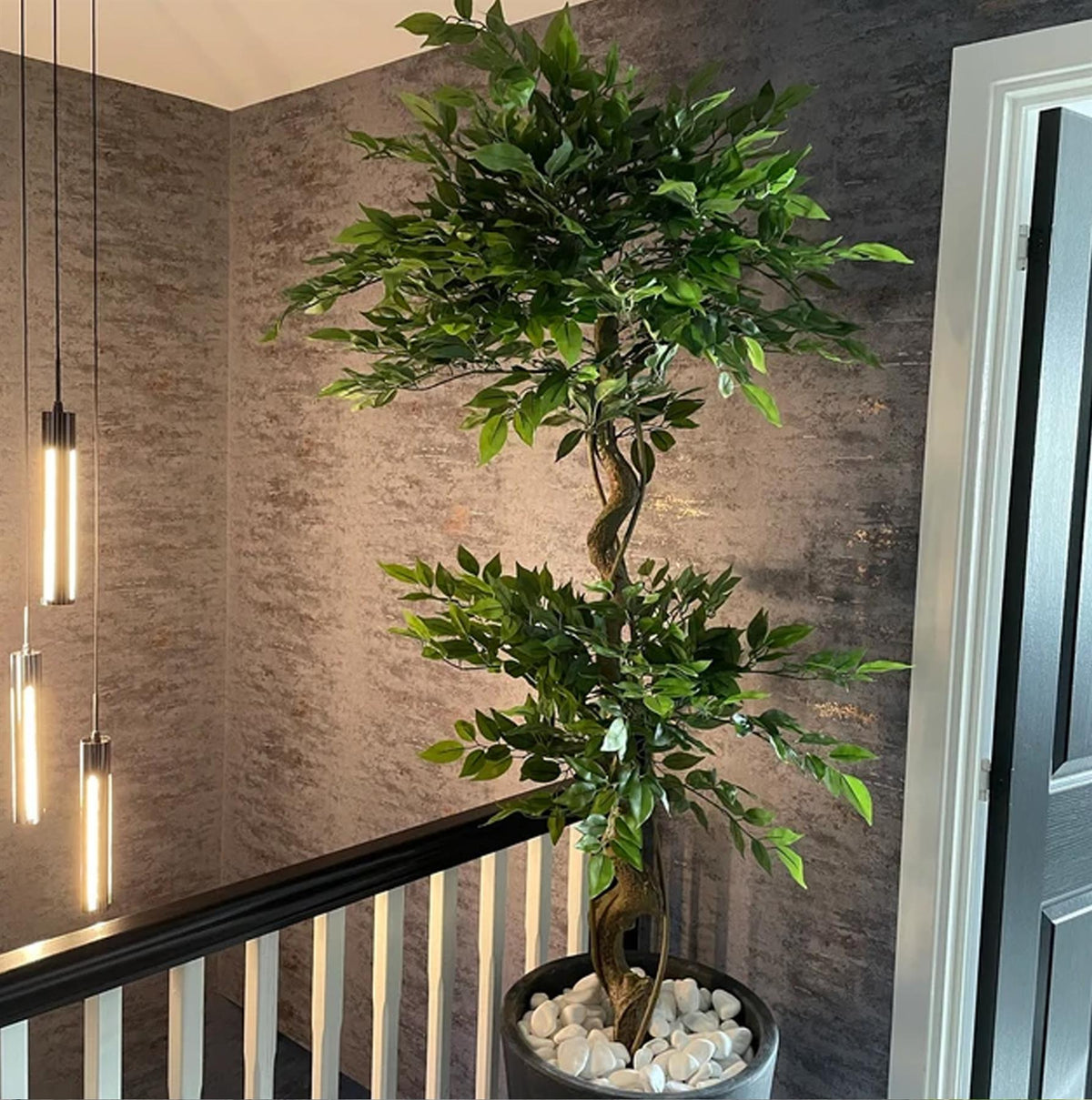 150cm Twisted Trunk Artificial Japanese Fruticosa Style Ficus Tree image 0