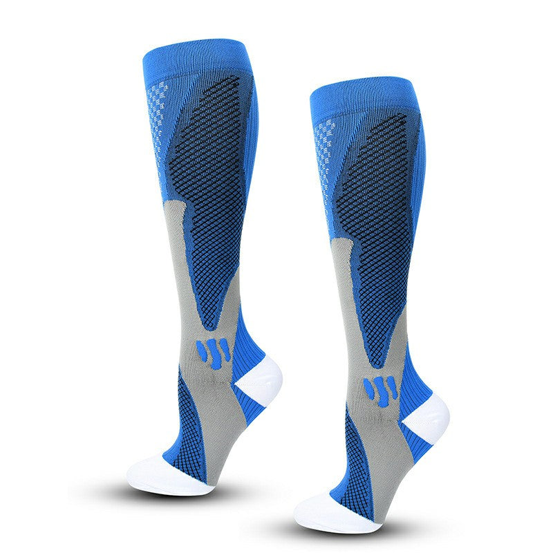 Compression Socks Blue Size L/XL, Calf and Shin Support for Running image 0