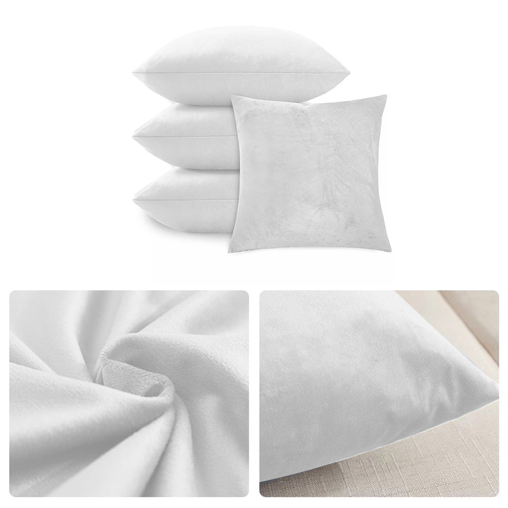 Velvet Cushion Covers Silver 4 Pack, 45 x 45cm Square Pillow Covers image 8
