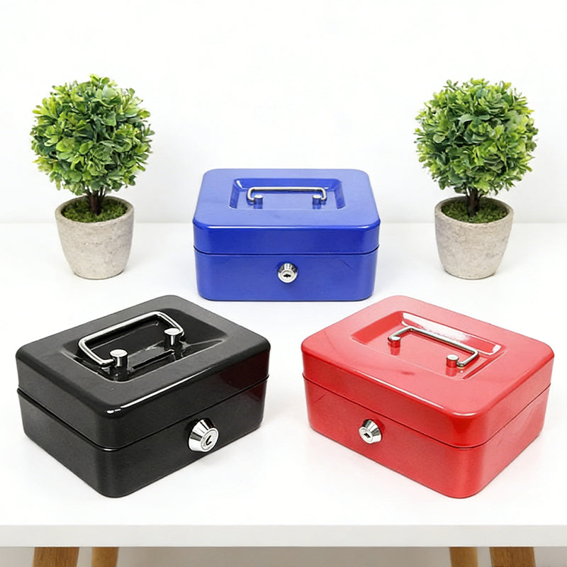 Cash Box 12 Inch with 2 Keys, Lockable Metal Money Box with Coin Tray image 1