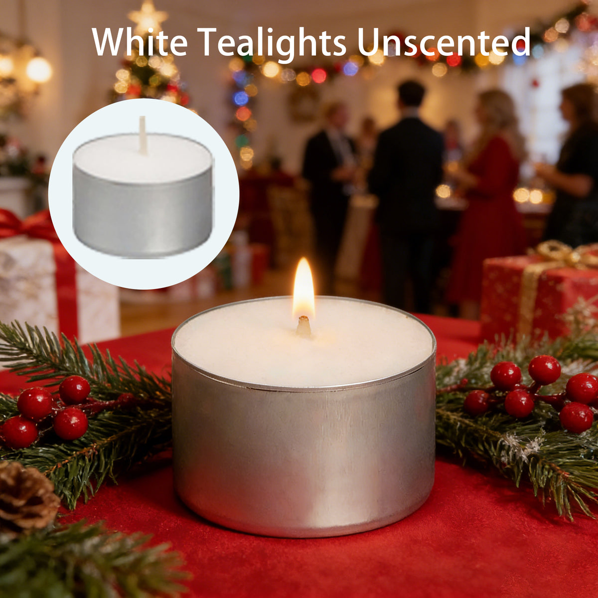 Tealight Candles 60 Pack White, Unscented 3 Hour Burn Time image 2