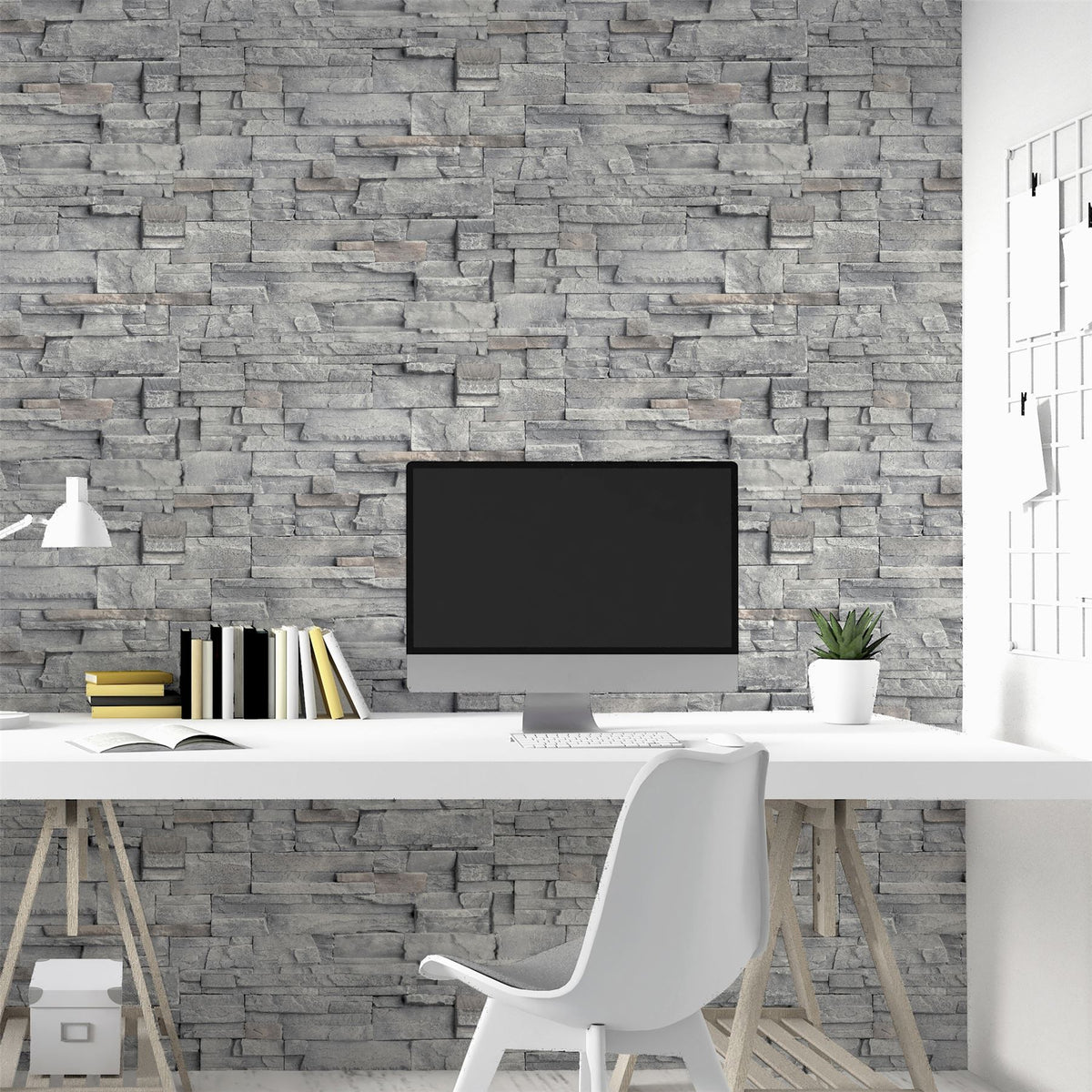 Slate Wall Grey Wallpaper image 1