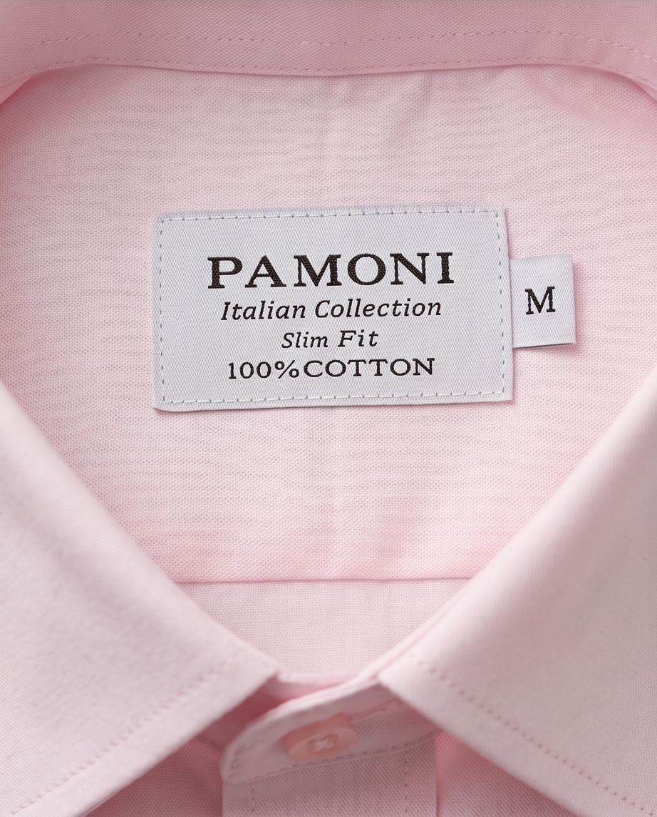 Soft Pink Fine Cotton Short-Sleeve Shirt