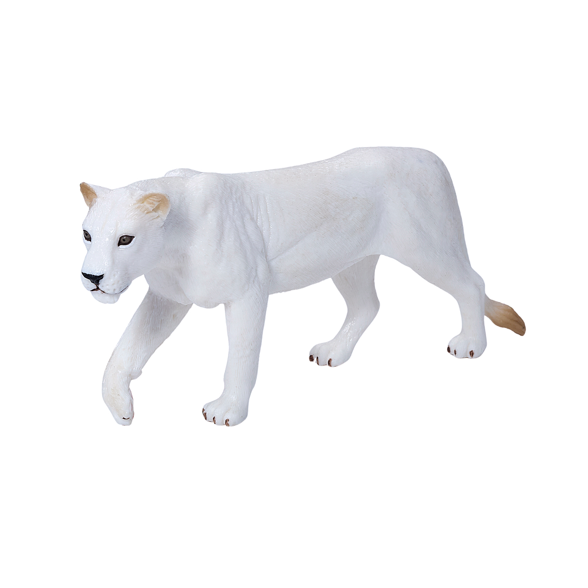 White Lioness Toy  Realistic Big Cat Model image 1