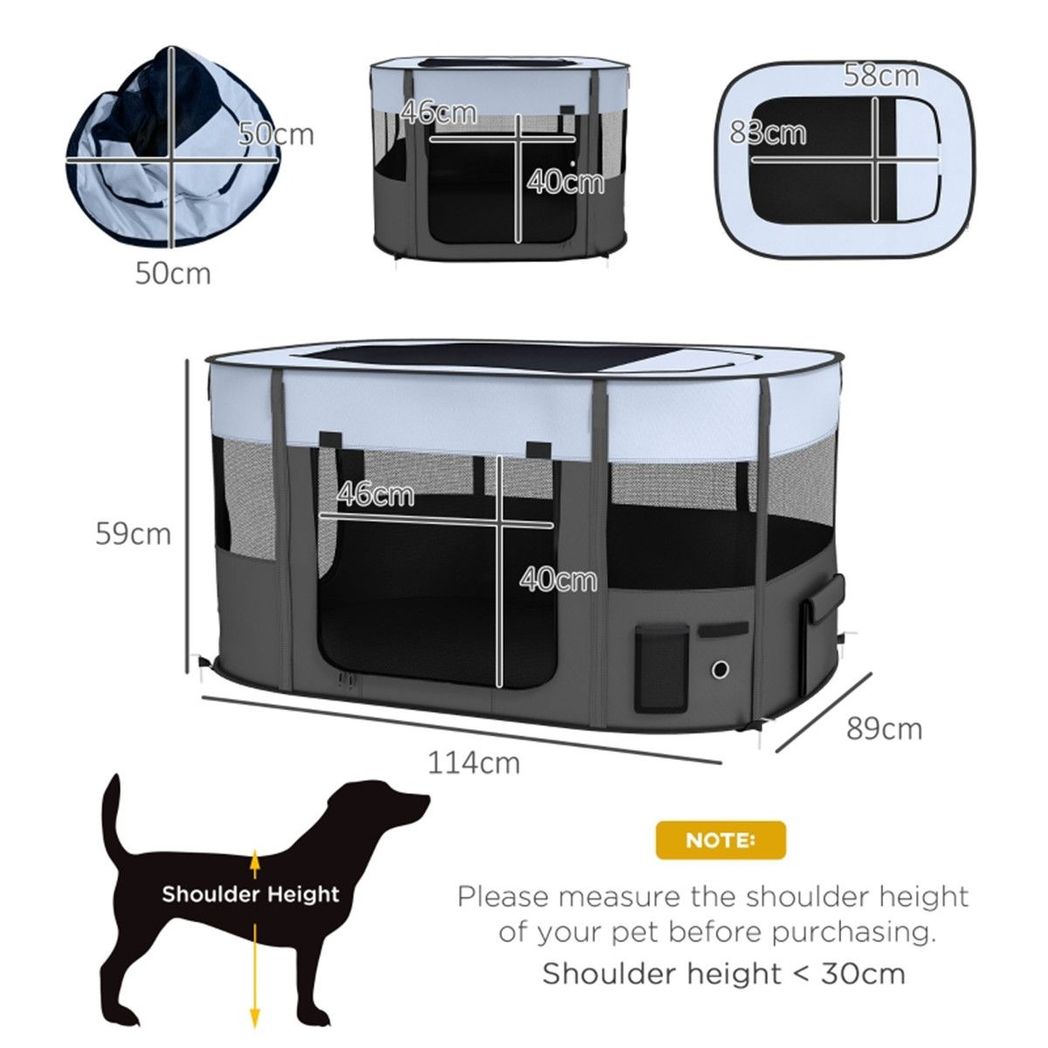 Pet Carrier 59H x 114L x 89Wcm, Grey