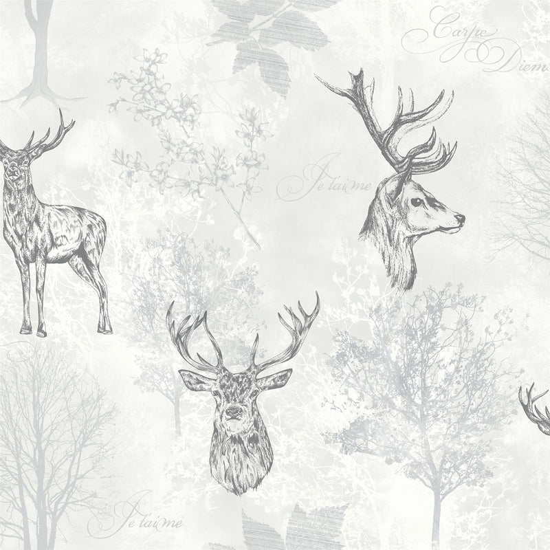 Etched Stag Mono Wallpaper image 0