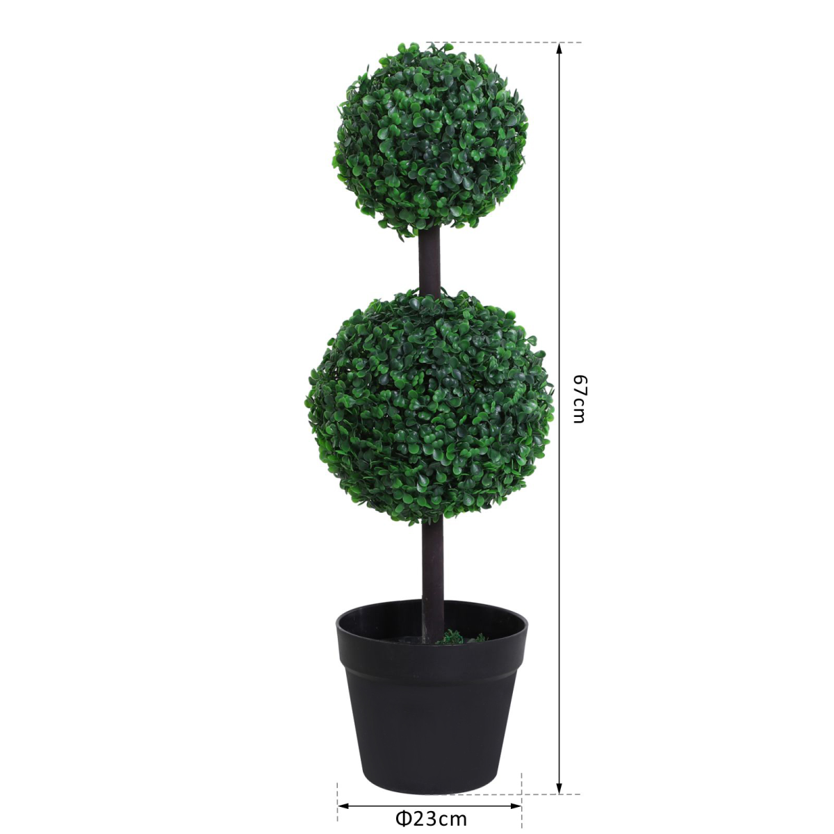 PE Set of 2 Artificial Boxwood Ball Topiary Plant Tree's Green image 2