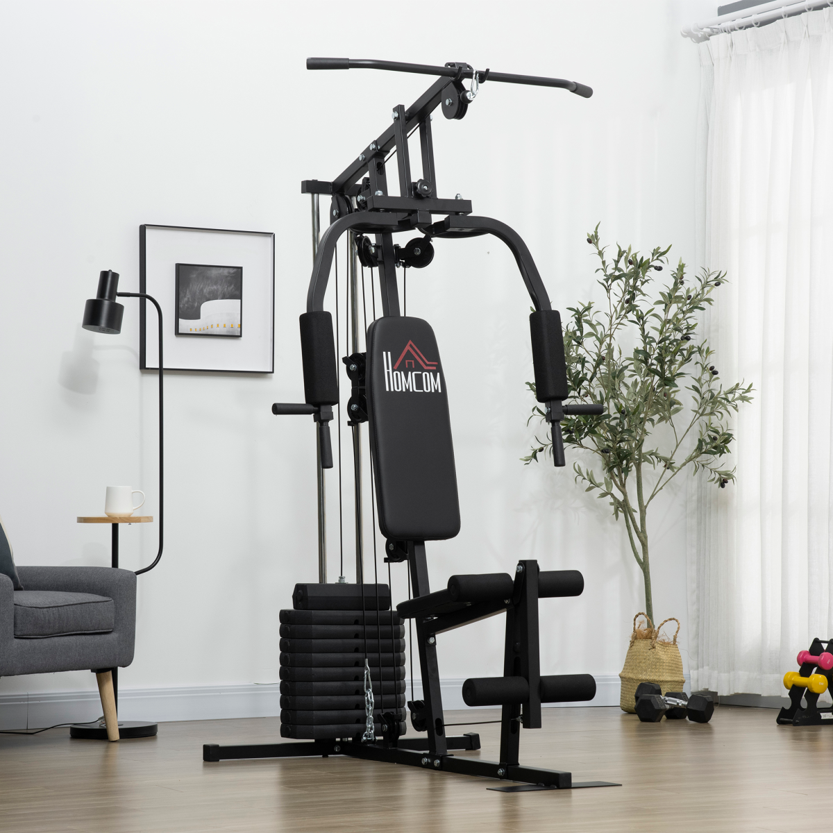 Multifunction Home Gym Machine with 45kg Weights for Full Body Workout
