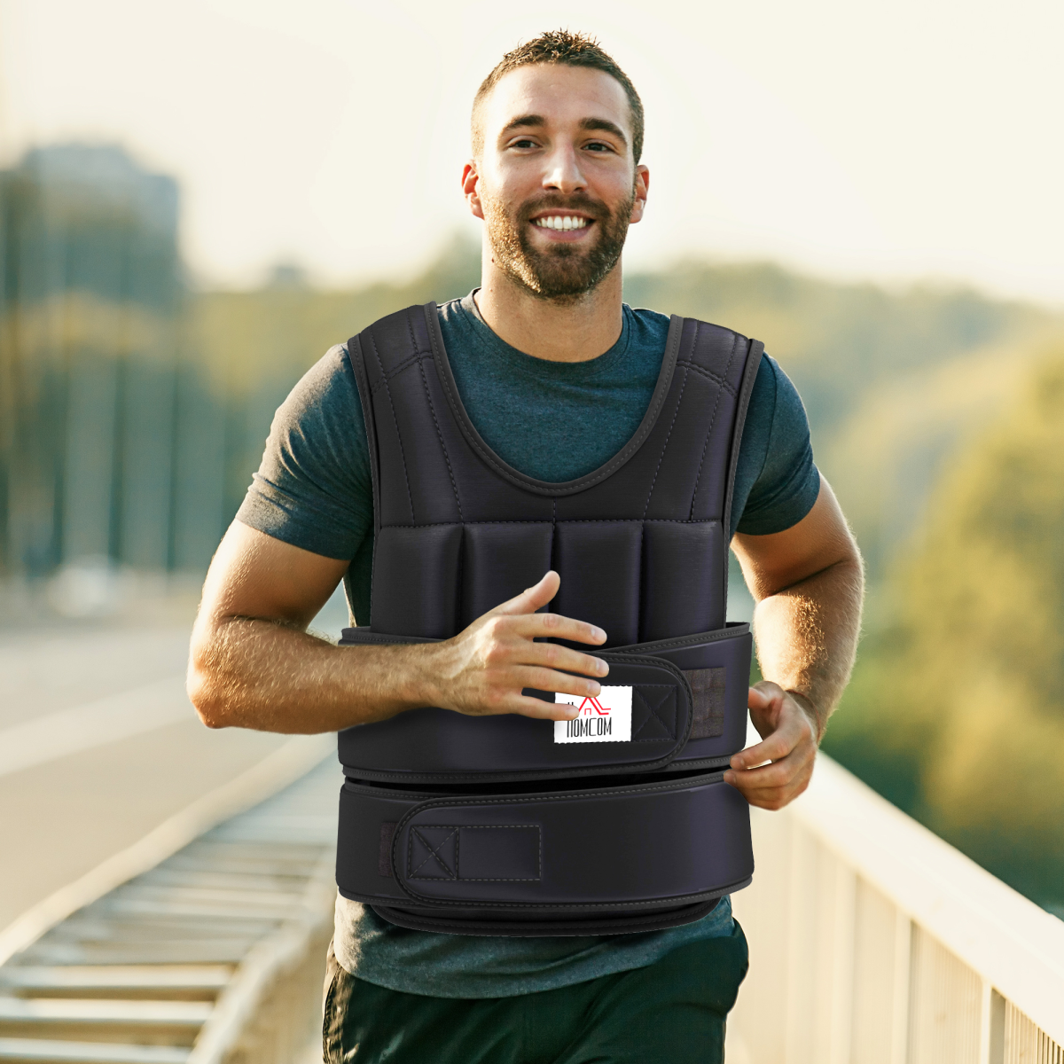 15kgs Adjustable Weight Vest Running Gym Training Weight Loss, Black