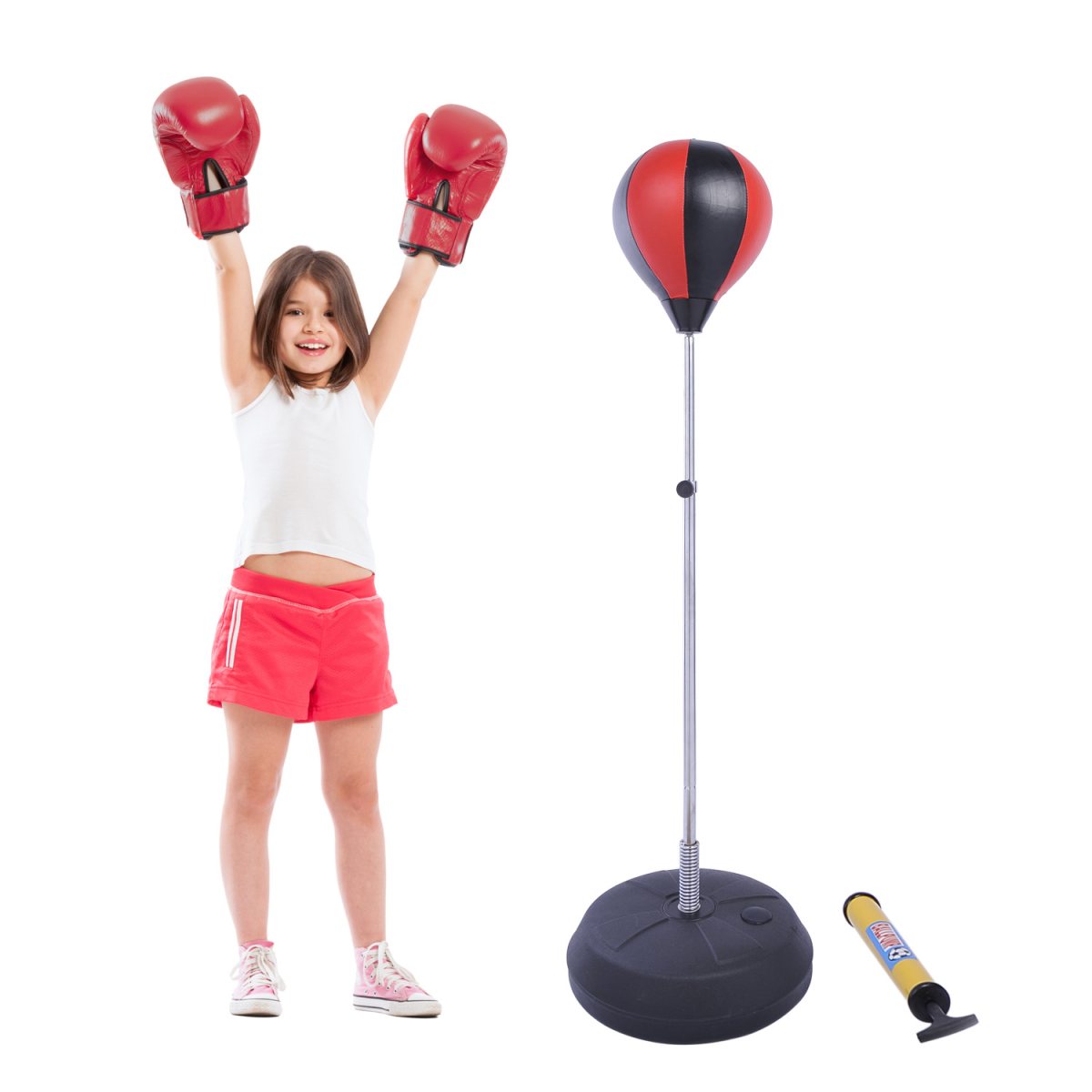 Adjust Kids Training Boxing Punching Ball Bag Boxing Punching with Gloves