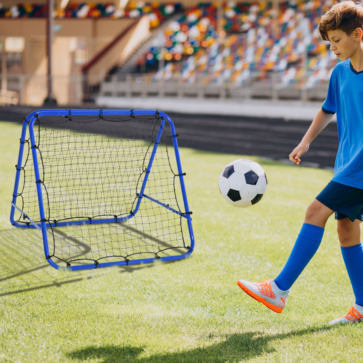 Rebounder Net Football Target Goal Training Adjustable Angles