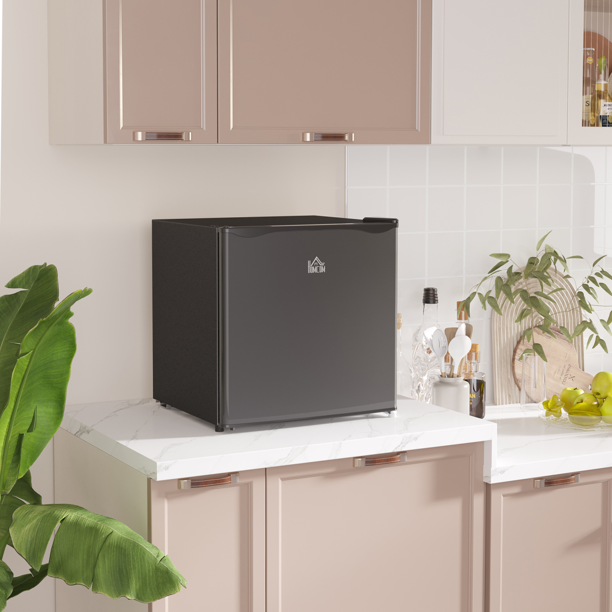 46L Counter Top Fridge with Chiller Box Mini Fridge for Bedrooms Black