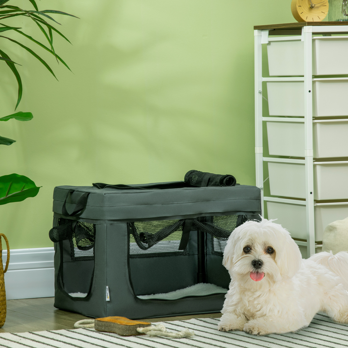 48.5cm Foldable Pet Carrier, Cat Bag with Cushion, for Miniature Dogs - Grey