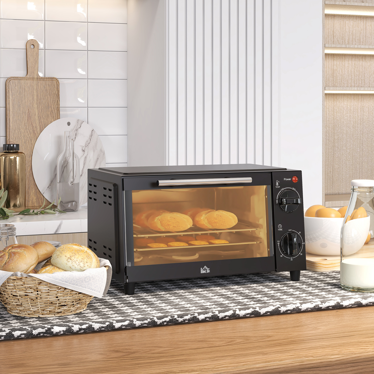 Mini Oven, 9L Countertop Electric Grill, Toaster Oven 750W