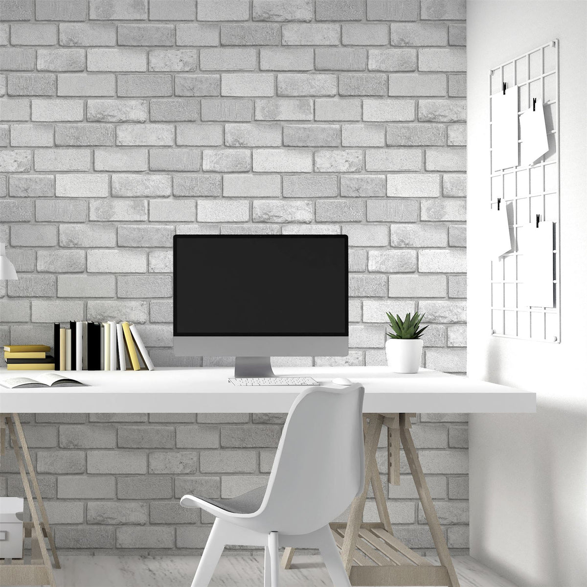 Diamond Silver Brick Wallpaper image 2