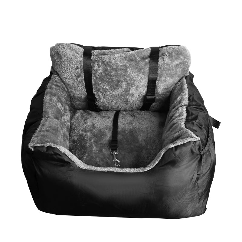 Dog Car Seat Black, Plush Booster Seat for Small Dogs and Cats with Safety Leash image 4