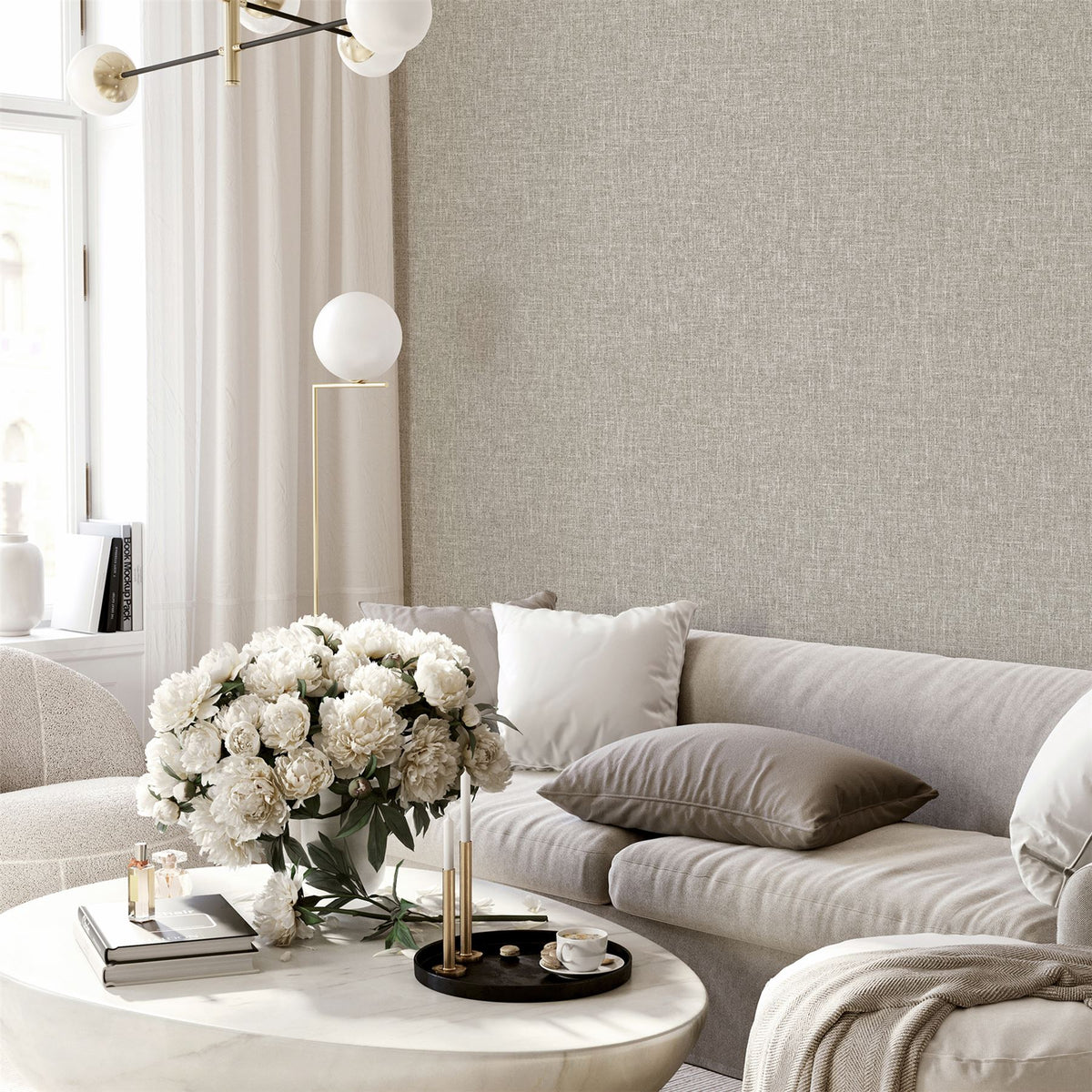 Country Plain Taupe Wallpaper image 4
