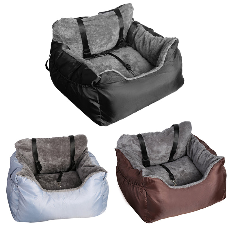 Dog Car Seat Black, Plush Booster Seat for Small Dogs and Cats with Safety Leash image 13