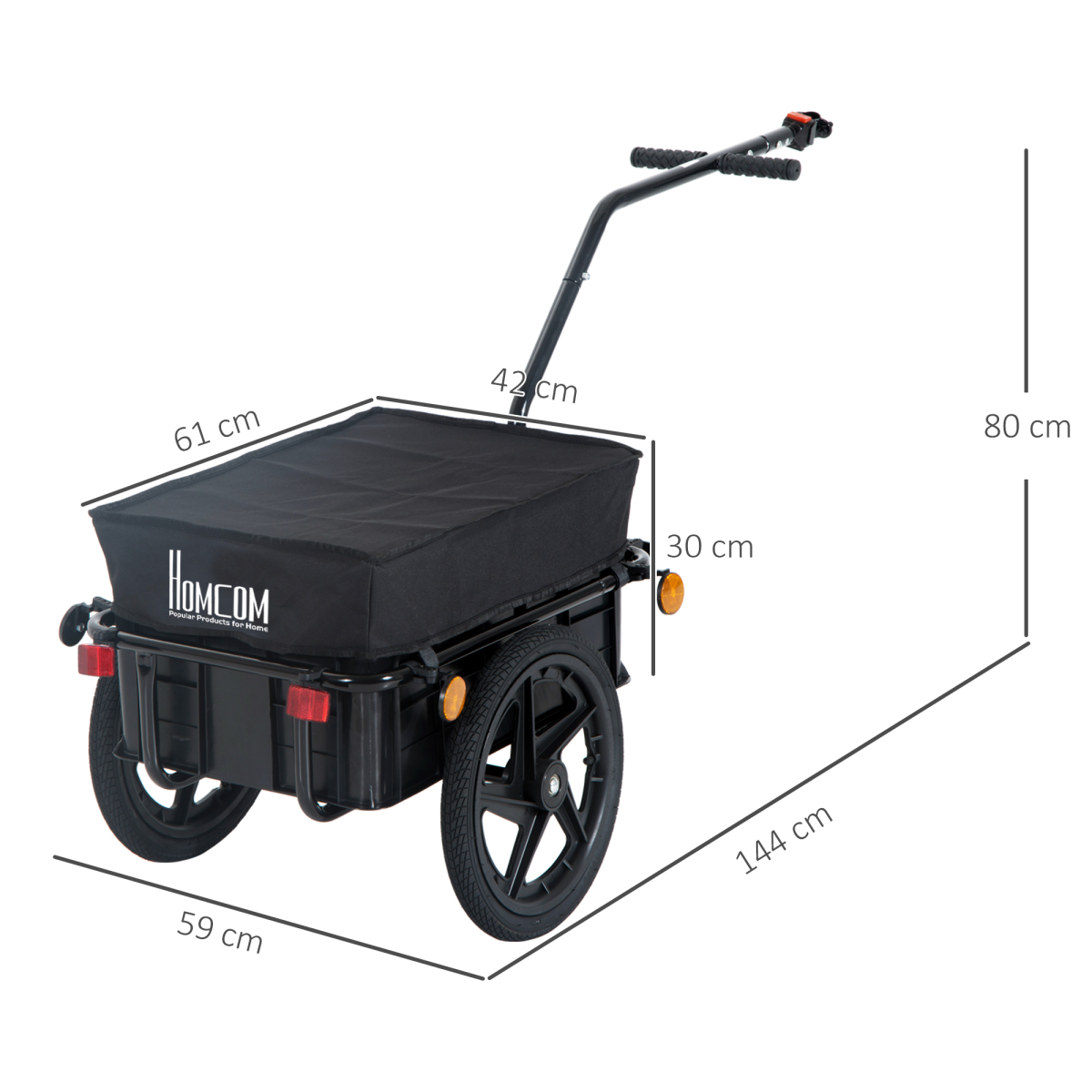 Bike Trailer Stroller Cargo Trailer Black