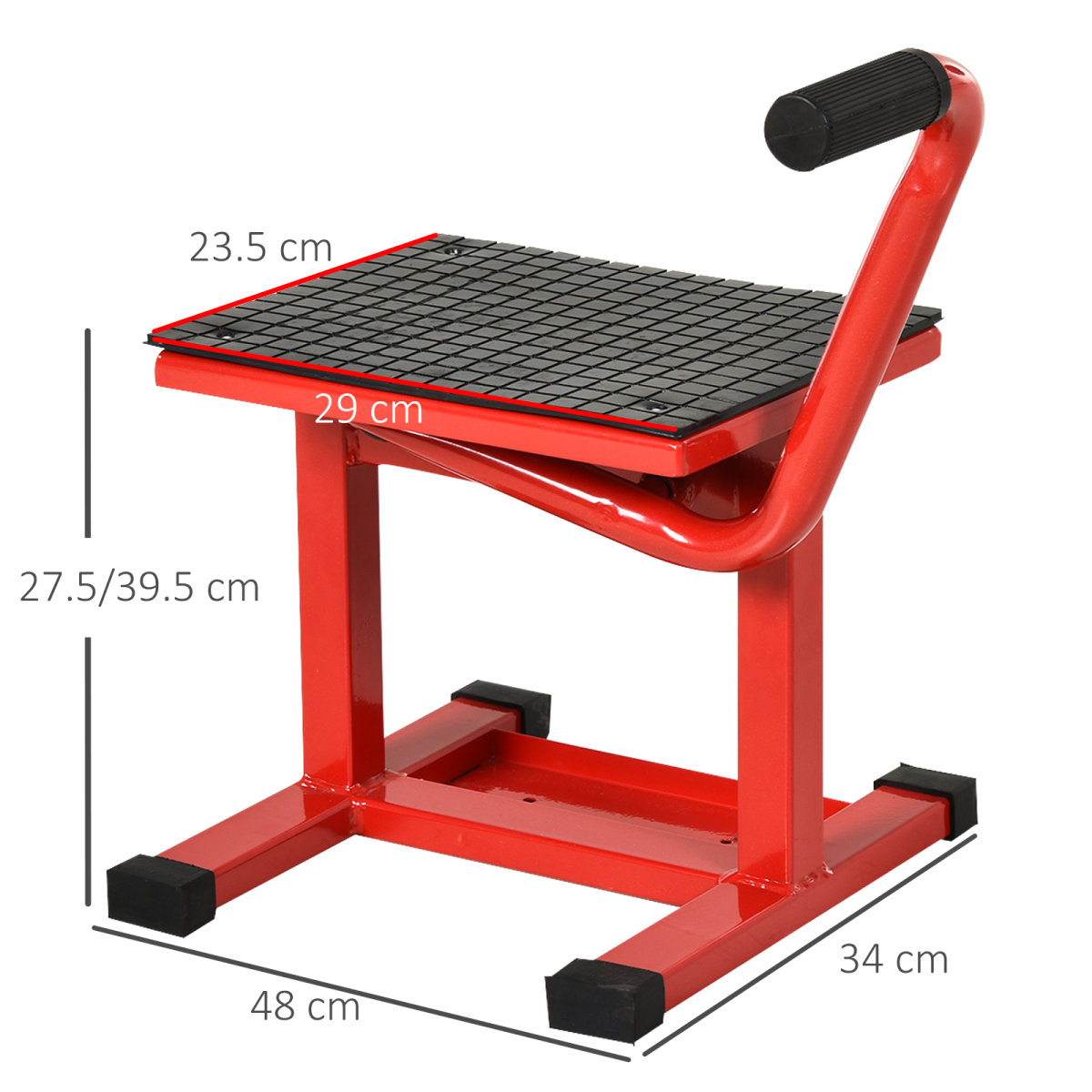 Steel Motorbike Jack Lift Rubber Platform Crank Lift Repair Table Durhand