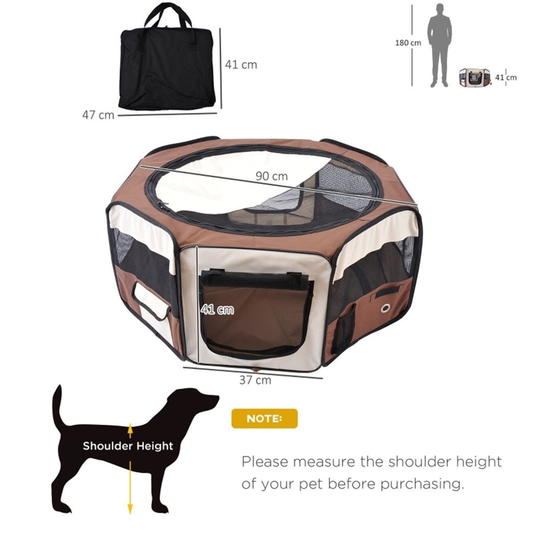 Pet Carrier, Brown and Cream