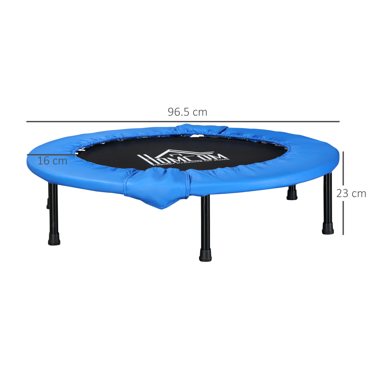 96 cm Foldable Mini Fitness Trampoline Exercise Rebounder Jumper, Blue