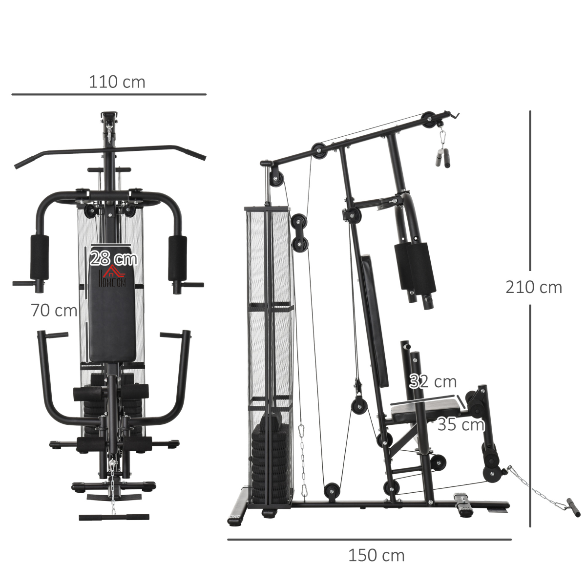 Multifunction Home Gym Weight Training Station Fitness Strength Machine