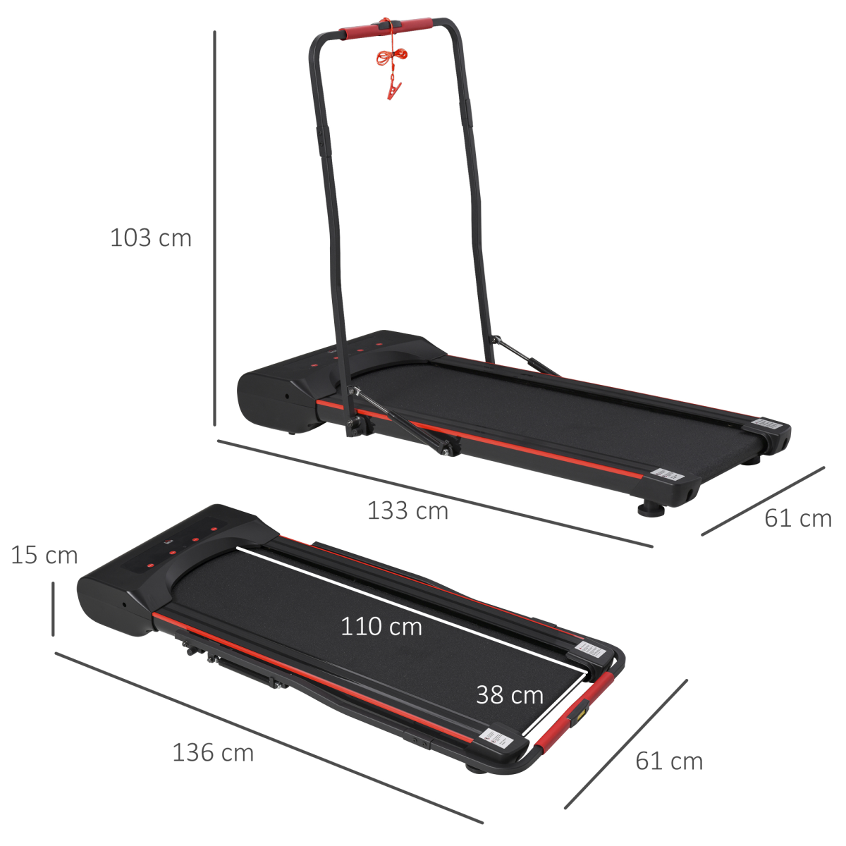 Walking Machine with LED Display and Remote Control Exercise Jogging Fitness