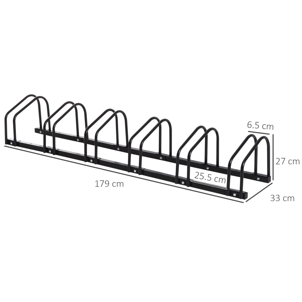 6 Bike Parking Rack Locking Storage Stand Holder Floor Wall Mount Black