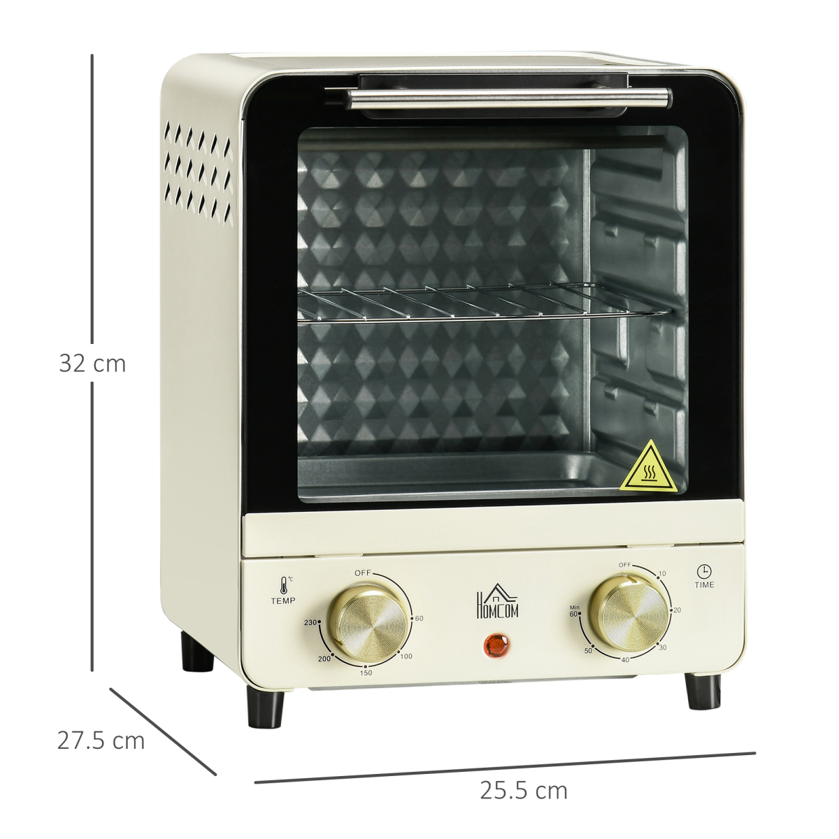 Convection Mini Oven Toaster Oven with Baking Tray Wire Rack Crumb Tray