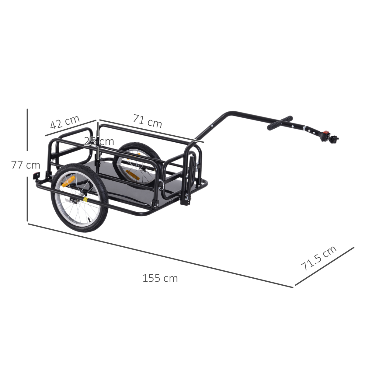 Folding Bicycle Cargo Storage Cart and Luggage Trailer with Hitch