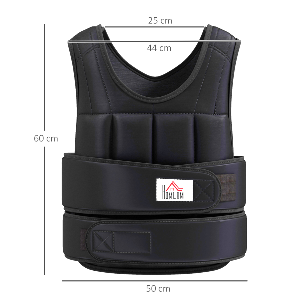 15kgs Adjustable Weight Vest Running Gym Training Weight Loss, Black