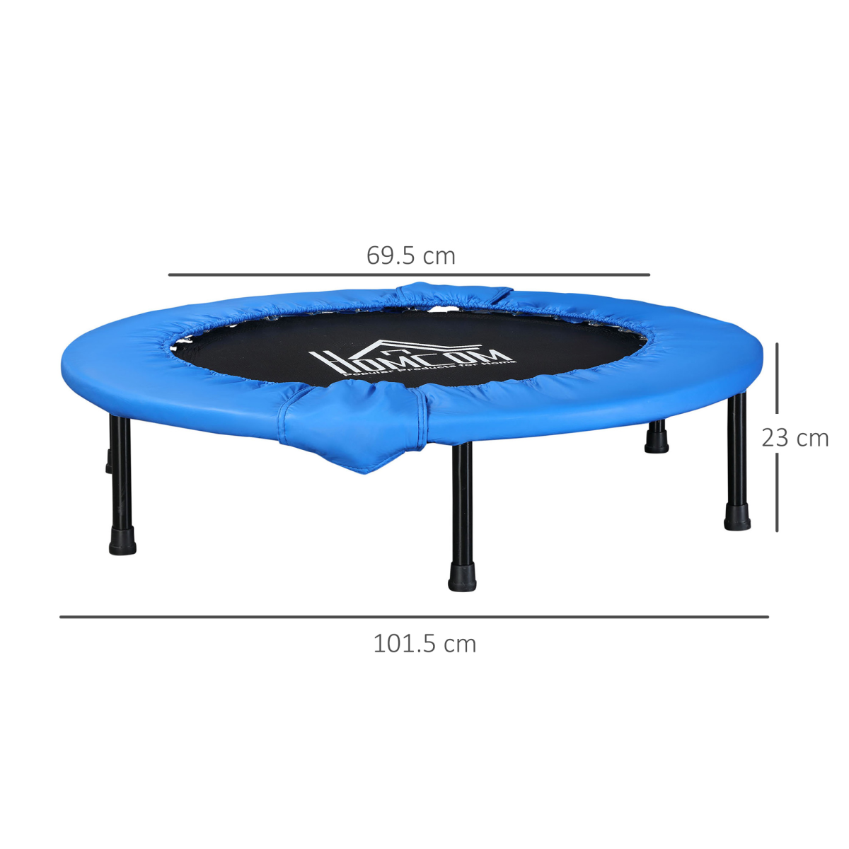 Foldable Mini Fitness Trampoline Exercise Rebounder Jumper, Blue