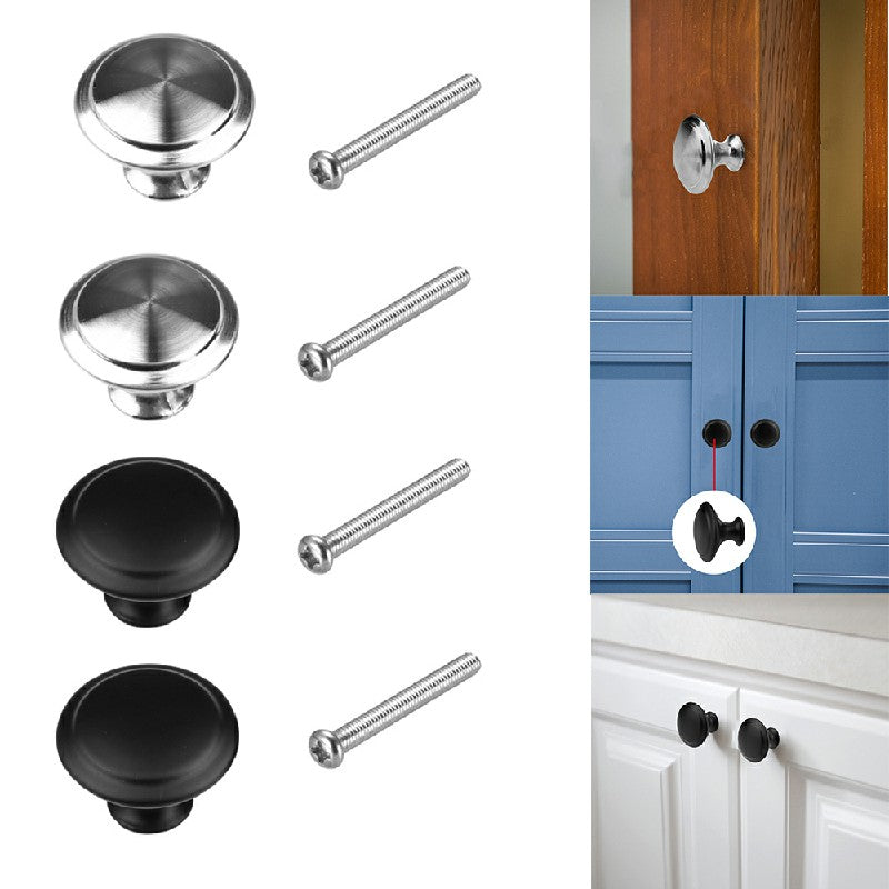 Cabinet Knobs Black 2 Pack, Stainless Steel Cupboard Drawer Pull Handles image 4