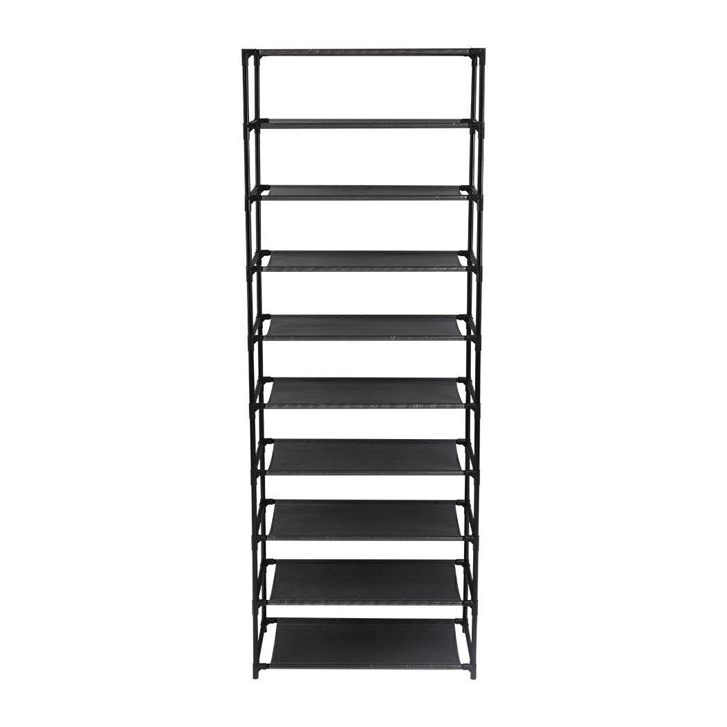 10 Tier Stackable Shoe Rack Storage Shelves - Stainless Steel Frame image 3
