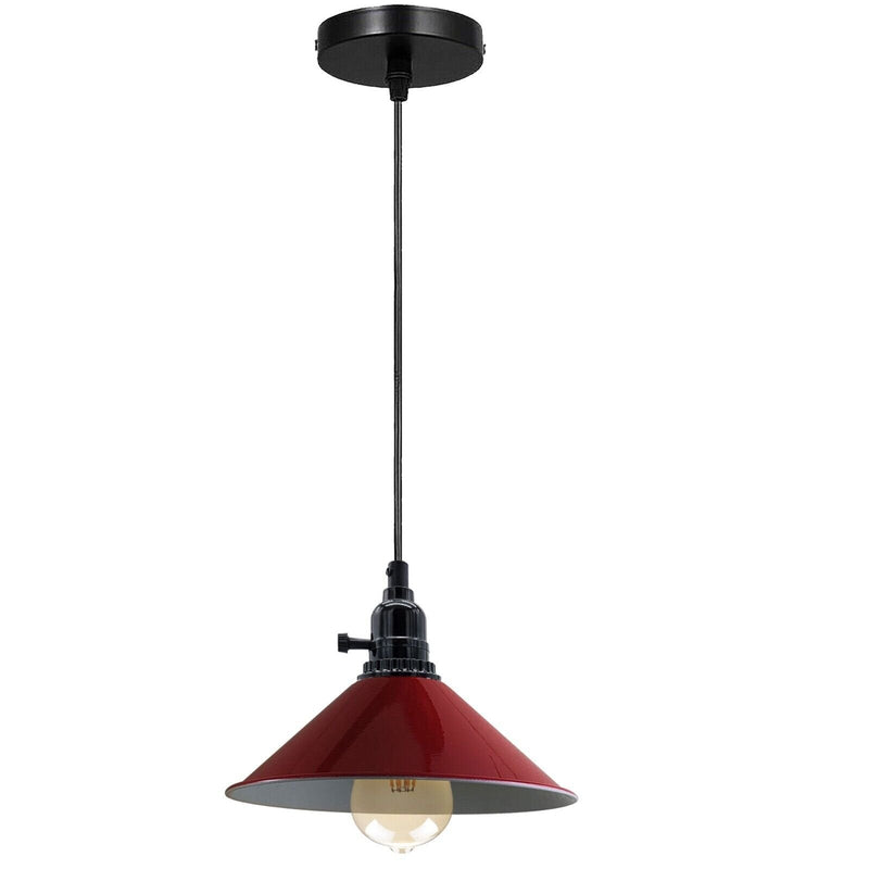 Red Hanging Commercial Light Fixtures E27 ~3173
