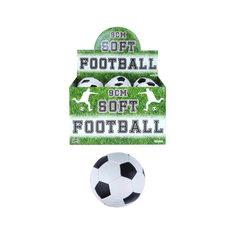 Soft Football 9cm, Indoor and Outdoor Foam Play Ball, Black and White image 0