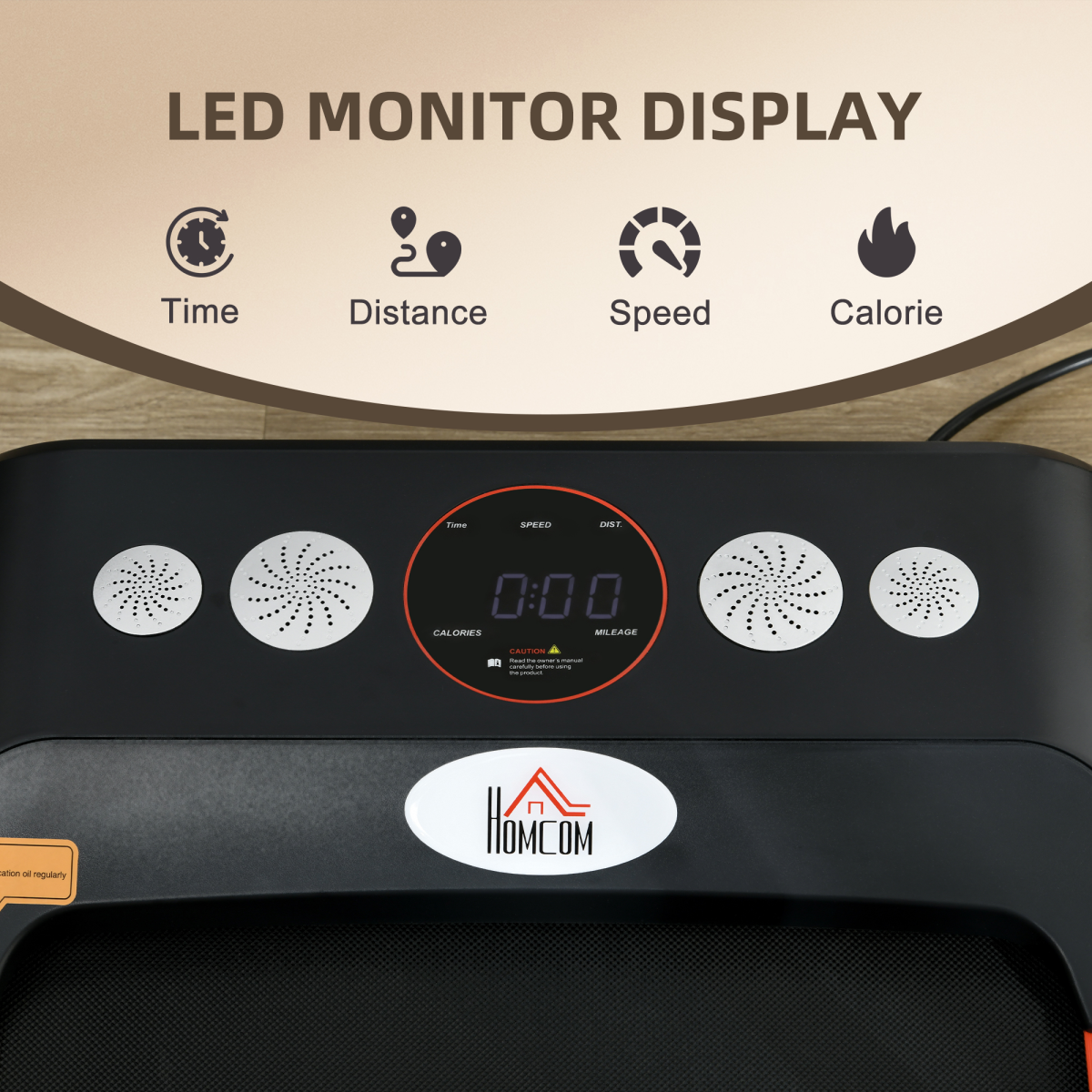 Foldable Walking Treadmill Aerobic Exercise Machine with LED Display