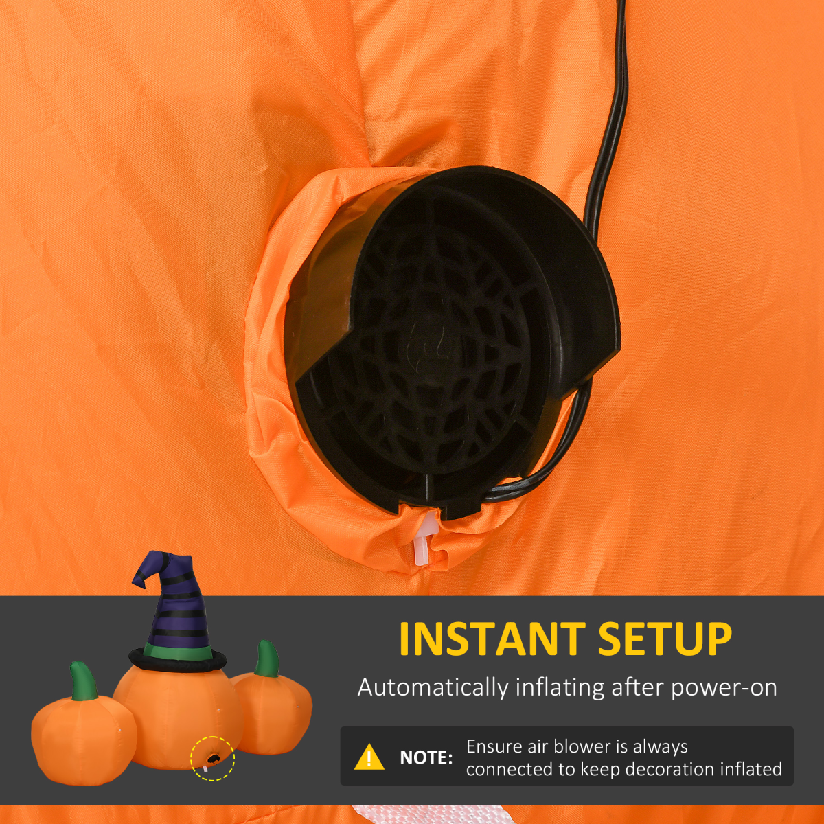 6ft Inflatable Halloween Large Pumpkin Hat with Four Small Pumpkins