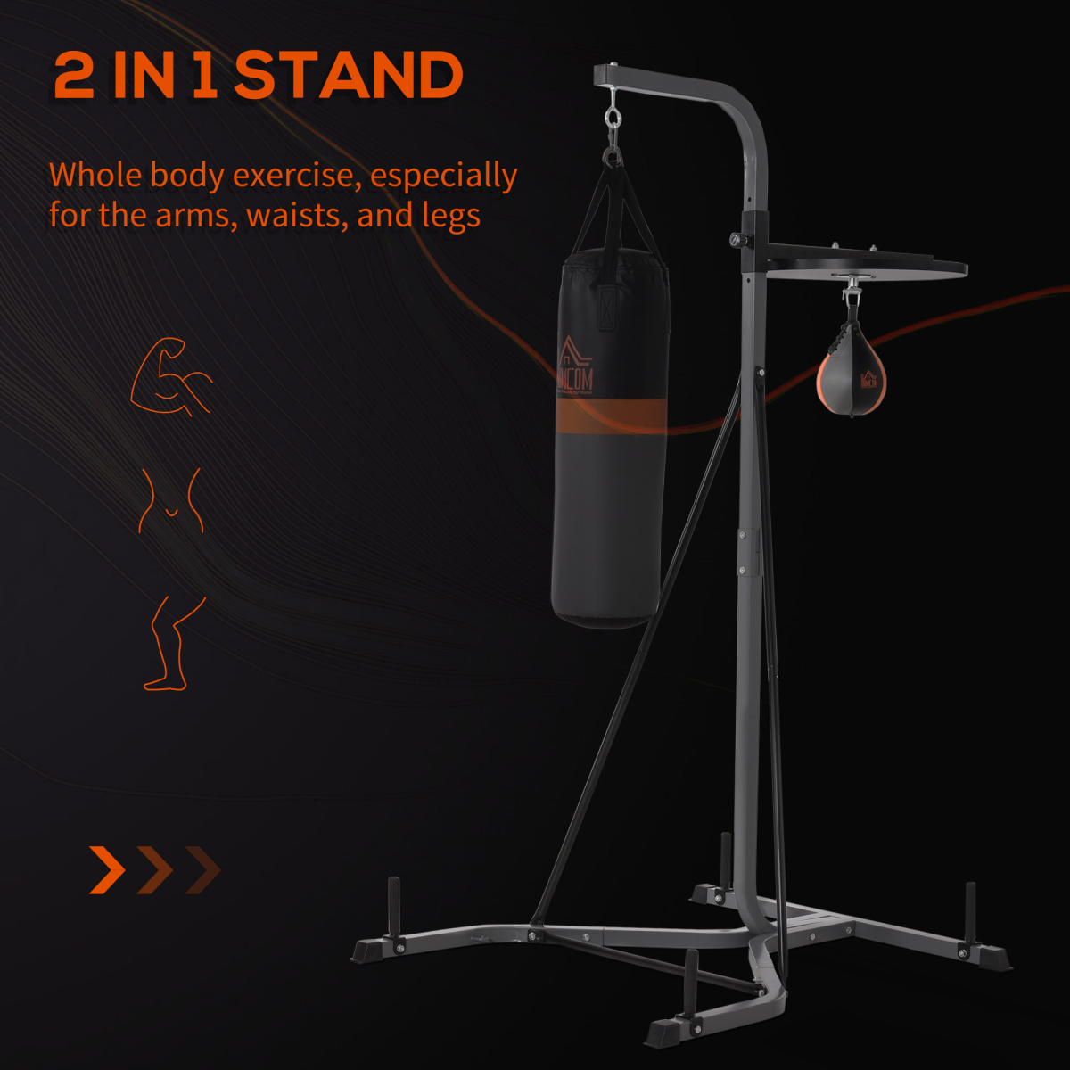 Punchbag and Speedball Boxing Station Frame Freestanding Training Home