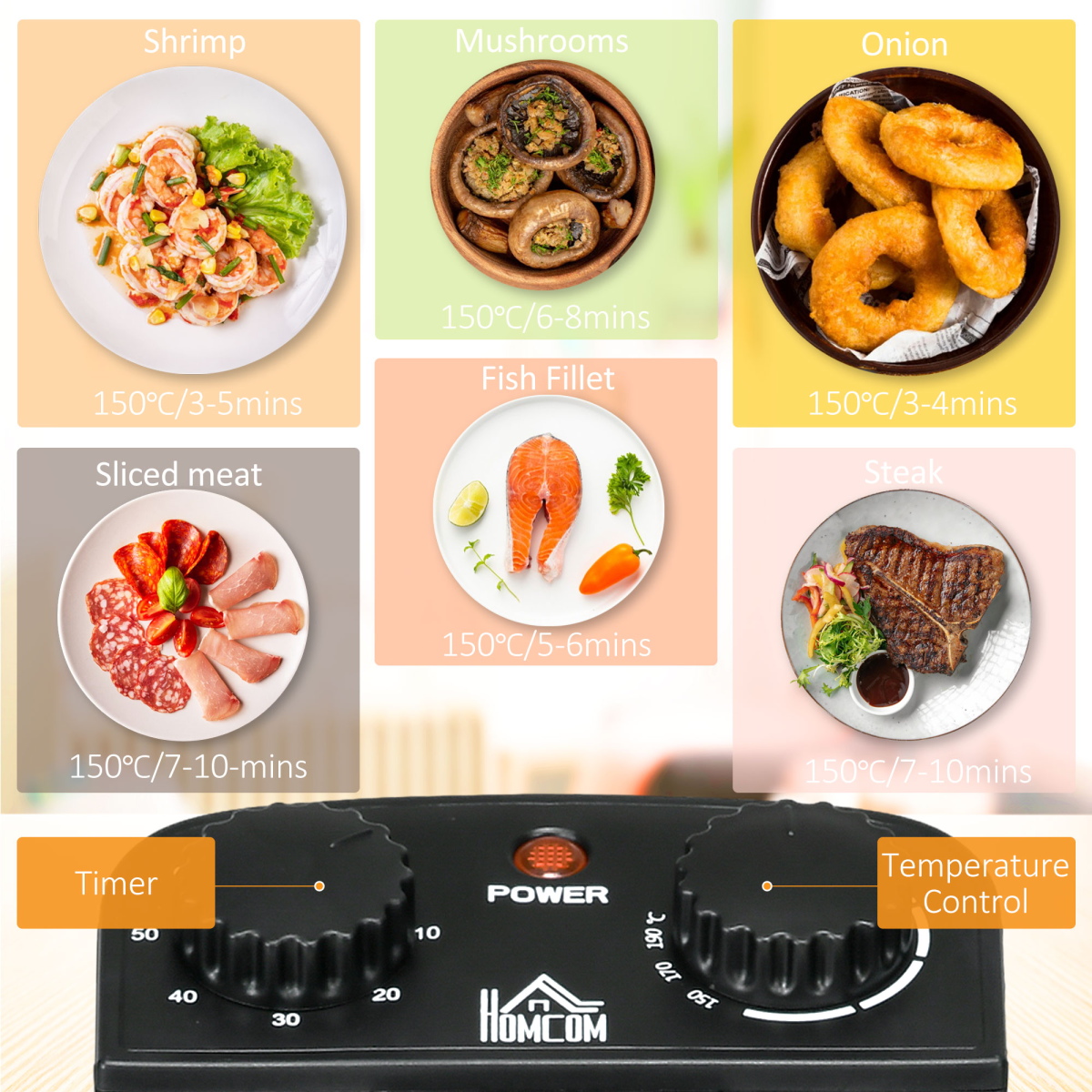 3 Litre Deep Fat Fryer with Adjustable Temperature, 60min Timer, 2000W