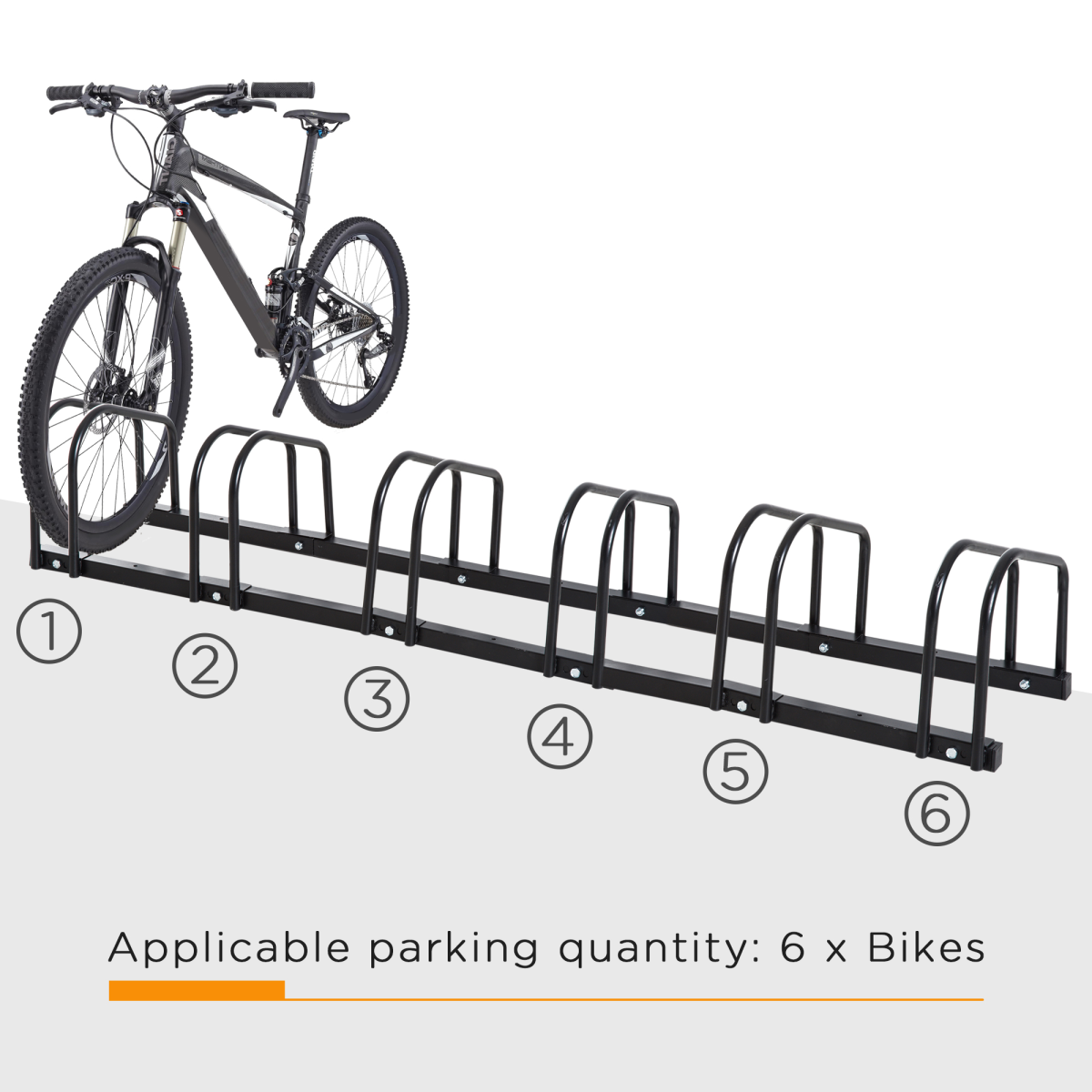 6 Bike Parking Rack Locking Storage Stand Holder Floor Wall Mount Black