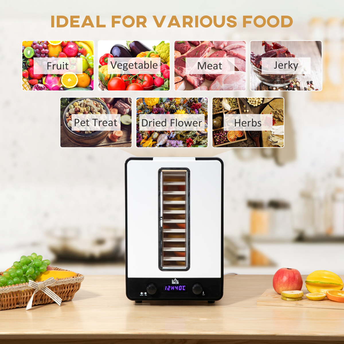 11Tier Food Dehydrator 550W Food Dryer Machine with Adjustable Temperature
