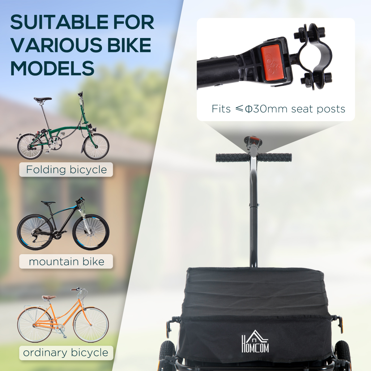 Bike Trailer Stroller Cargo Trailer Black