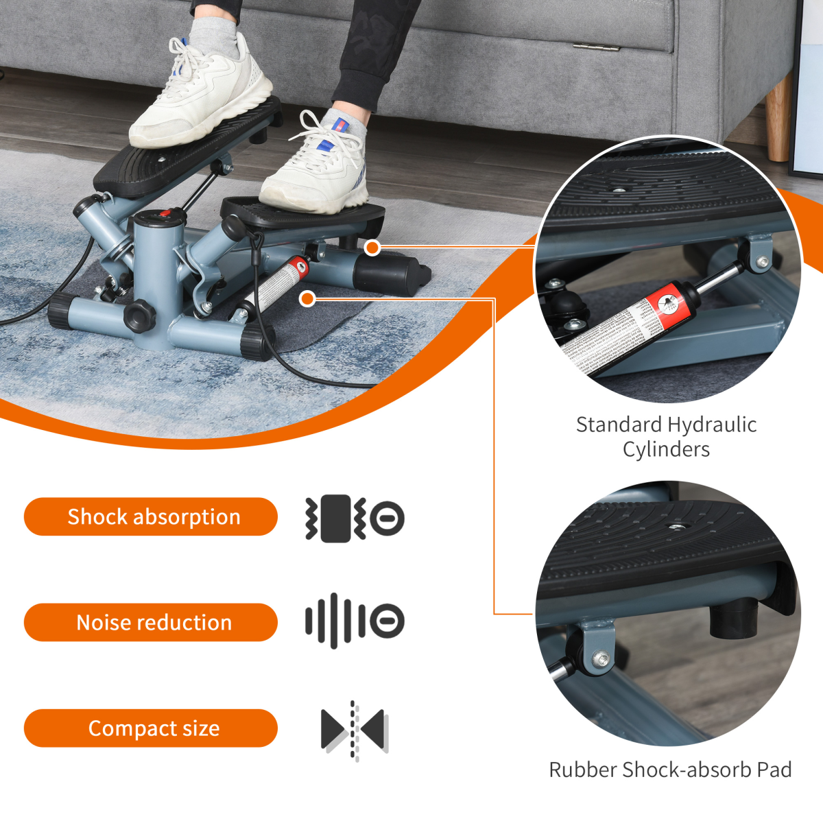 Mini Stepper Step Machine with Cushion Mat for Leg Arm Full Body Training