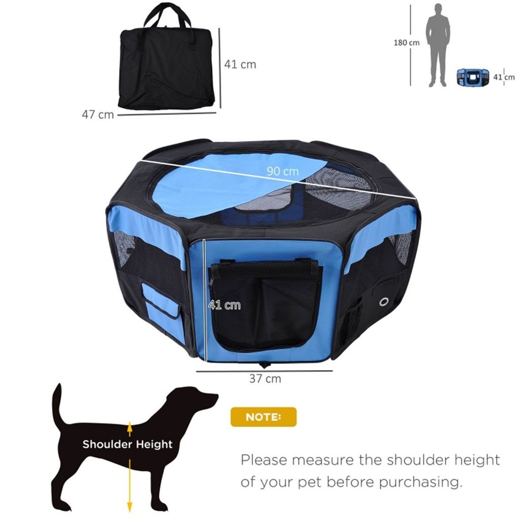 Pet Carrier, Blue and Black