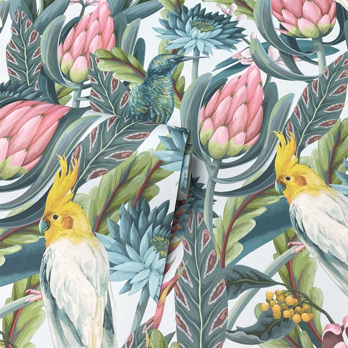 Rainforest Escape Green Pink Wallpaper image 5