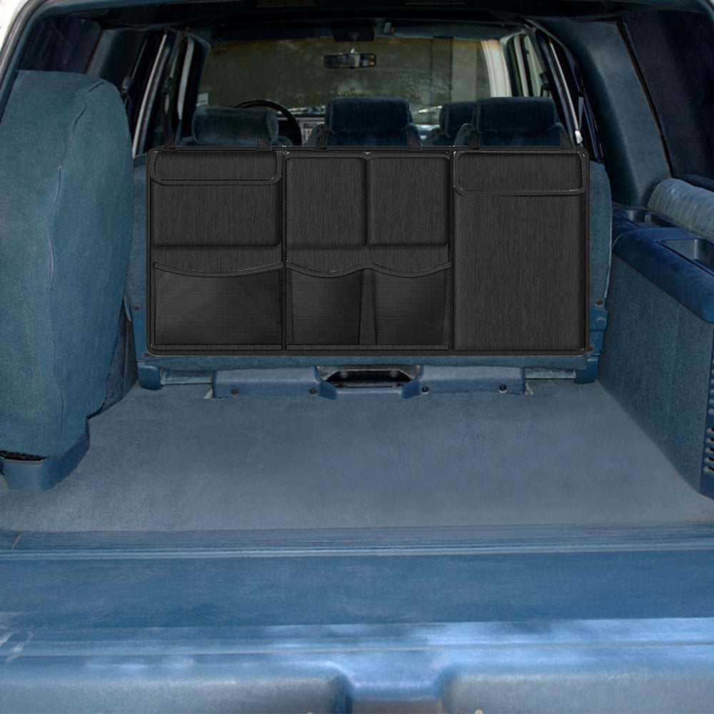 Car Seat Back Organiser Black, Detachable Storage Bag with Zips for SUVs and Vans image 7