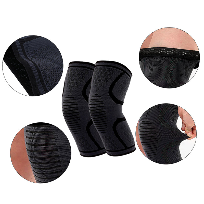 Self Heating Knee Support Pads Size S, Anti Slip Arthritis Brace Pair, Black image 2