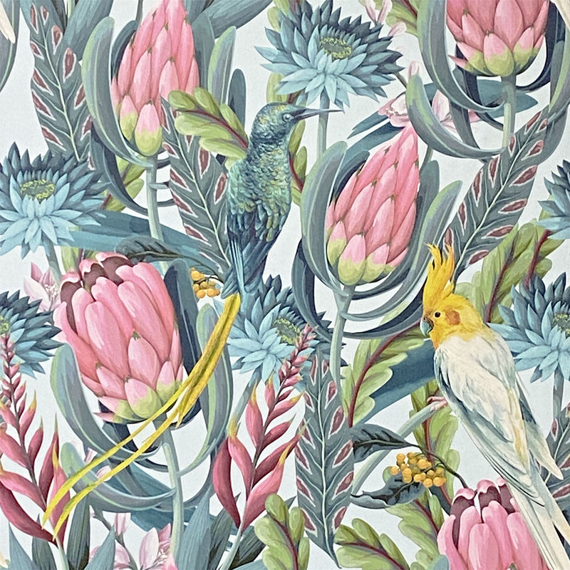 Rainforest Escape Green Pink Wallpaper image 0